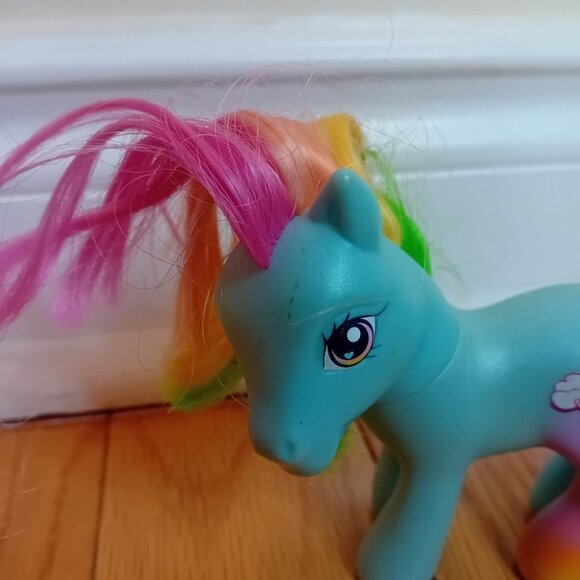 Y2K 2006 My Little Pony MLP G3 Rainbow Dash Ombre Leg Clouds Girly 4.25" READ - Picture 4 of 14